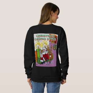 Christmas Casino Style women black sweatshirt back