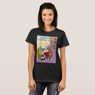 Christmas Casino Style women black T-shirt