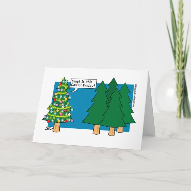 Christmas - Casual Trees Holiday Card (Front)