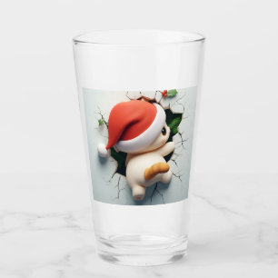 Christmas Cat 3D Glass