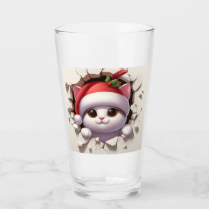 Christmas Cat 3D Glass