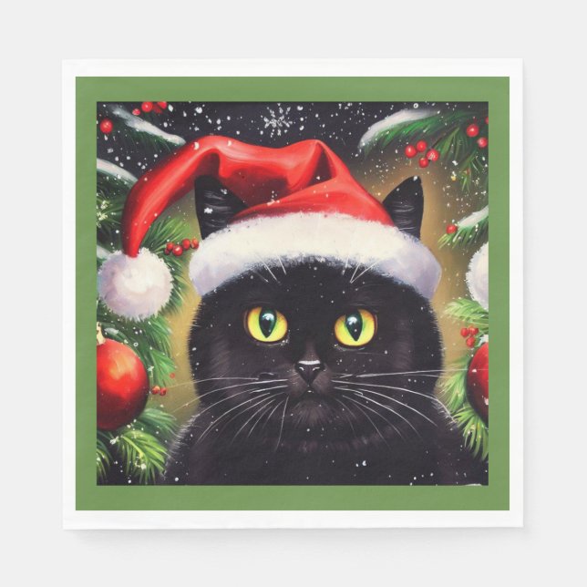Christmas Cat 6 Napkin (Front)