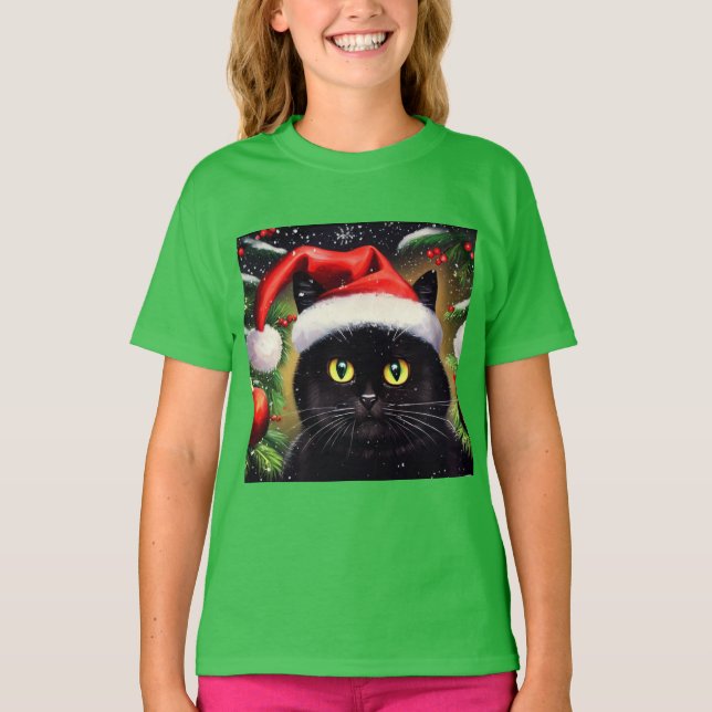 Christmas Cat 6 T-Shirt (Front)