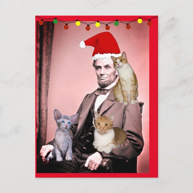 CHRISTMAS CAT ABRAHAM LINCOLN CATS Postcards (Front)