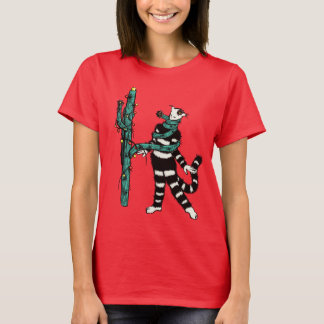 Christmas Cat And Cactus Weird Xmas T-Shirt