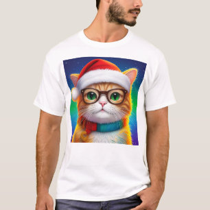 Christmas Cat As Santa Claus T-Shirt