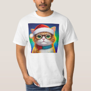 Christmas Cat As Santa Claus T-Shirt