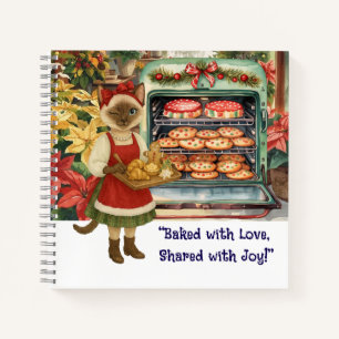 Christmas Cat at Bakery shop Notebook