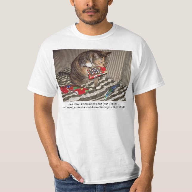 Christmas Cat Attack T-Shirt (Front)