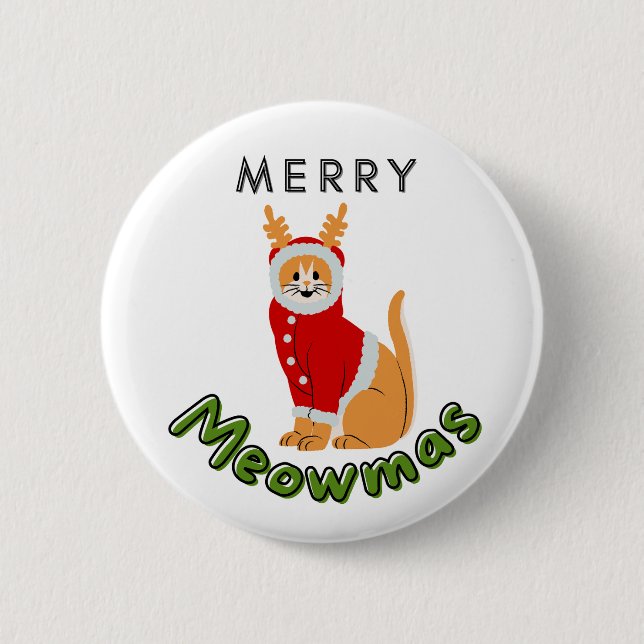 Christmas Cat Badge (Front)