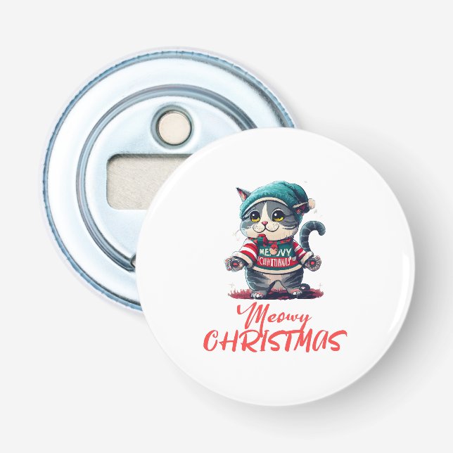 Christmas Cat  Bottle Opener (Front)