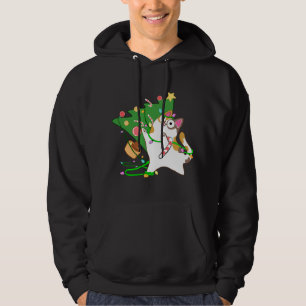 Christmas Cat Calico knock over xmas tree kitty cu Hoodie
