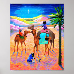 Christmas Cat Canvas Print Star Camel Creationarts