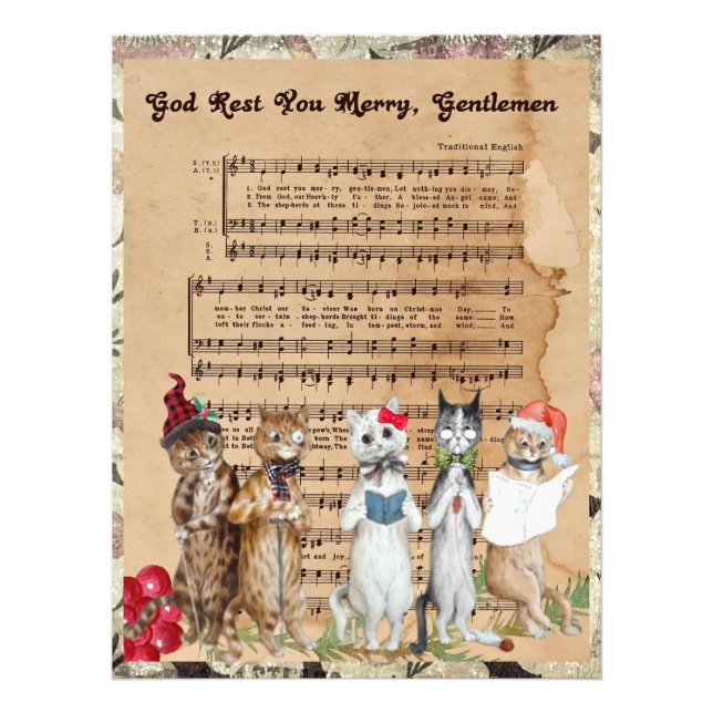 Christmas Cat Carolers Photo Print (Front)