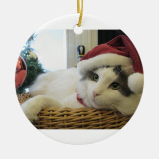 christmas cat ceramic tree decoration