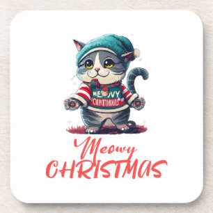 Christmas Cat  Coaster