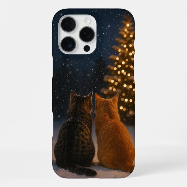 Christmas Cat Couple iPhone Case 16 Pro Max (Back)