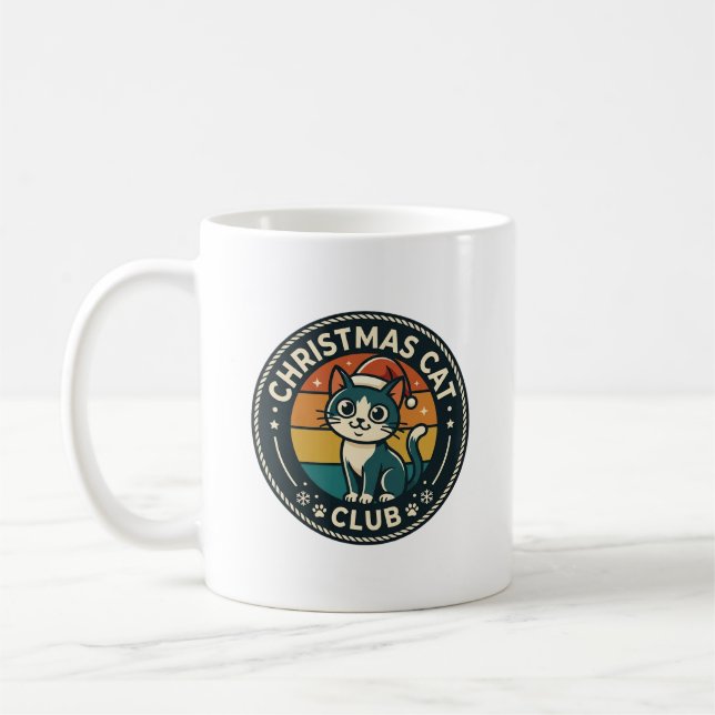 Christmas Cat Cute Kitty Design - Christmas Cat Cl Coffee Mug (Left)