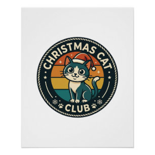 Christmas Cat Cute Kitty Design - Christmas Cat Cl Poster
