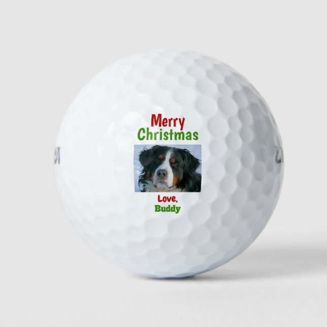 Christmas Cat Dog Dad Mum Pet Photo Golf Balls (Front)