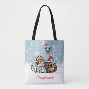 Christmas Cat Family Tote Bag