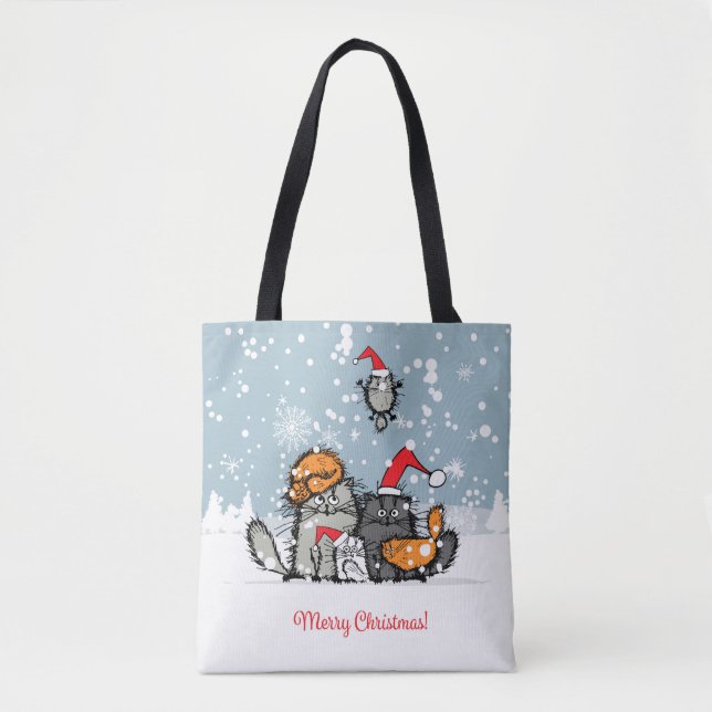 Christmas Cat Family Tote Bag (Front)