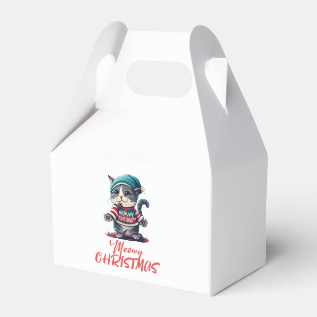 Christmas Cat  Favour Box (Front Side)