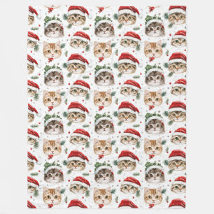 Christmas Cat  Fleece Blanket