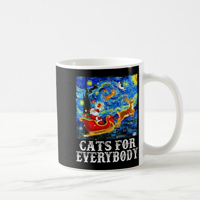 Christmas Cat For Everybody Santa Reindeer Starry  Coffee Mug (Right)