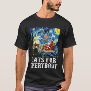 Christmas Cat for Everybody Santa Reindeer Starry T-Shirt