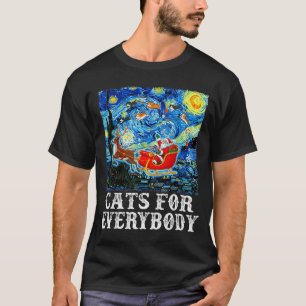 Christmas Cat For Everybody Santa Reindeer Starry  T-Shirt
