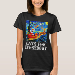 Christmas Cat For Everybody Santa Reindeer Starry  T-Shirt