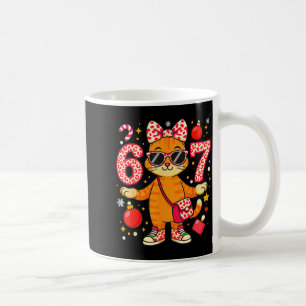 Christmas Cat For Women 6 7 Tee Meme Leopard Bow X Coffee Mug
