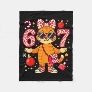 Christmas Cat For Women 6 7 Tee Meme Leopard Bow X Fleece Blanket