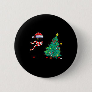 Christmas Cat For Women Men Family Funny Black Cat 6 Cm Round Badge