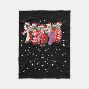 Christmas Cat funny cat Fleece Blanket