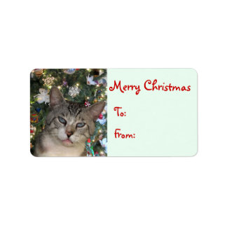 Christmas Cat Gift Labels