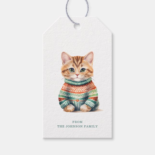 Christmas Cat Gift Tags (Front)