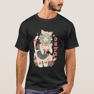 Christmas Cat Girl Anime Waifu Kawaii Japan Holida T-Shirt