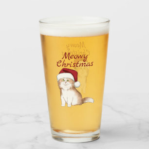 Christmas Cat Glass
