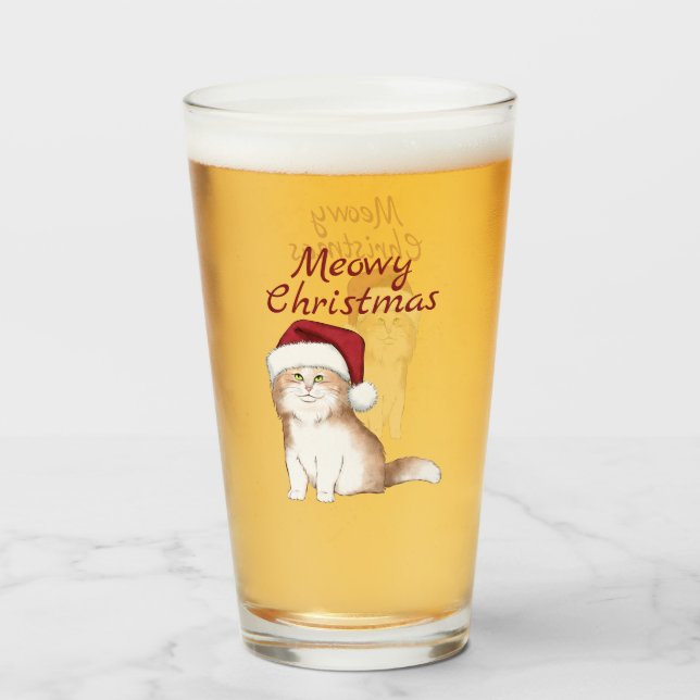 Christmas Cat Glass (Front Filled)