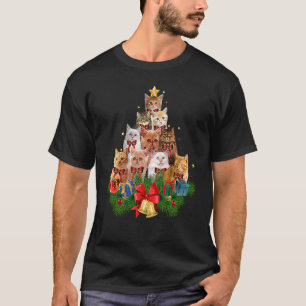 Christmas Cat Graphic Merry Catmas XMas Tree Cat T-Shirt