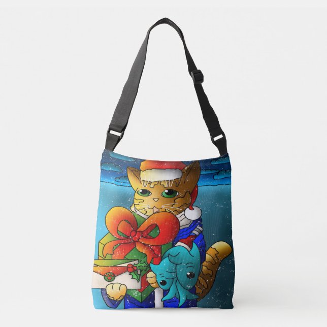 Christmas Cat Guest Crossbody Bag (Front)