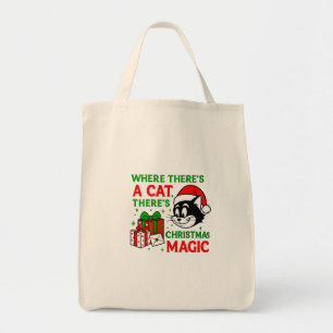Christmas Cat Handy Holiday Carryall for Cat Lover Tote Bag