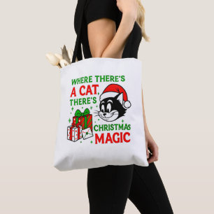 Christmas Cat Handy Holiday Carryall for Cat Lover Tote Bag