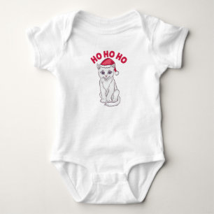 Christmas Cat Ho Ho Ho Baby Bodysuit