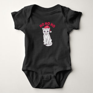 Christmas Cat Ho Ho Ho Baby Bodysuit