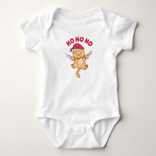 Christmas Cat Ho Ho Ho Baby Bodysuit