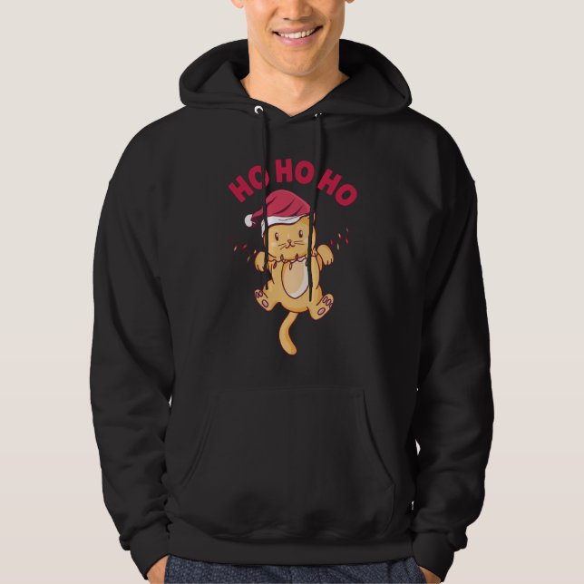 Christmas Cat Ho Ho Ho Hoodie (Front)
