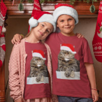 Christmas Cat Humbug Photo with Santa Hat